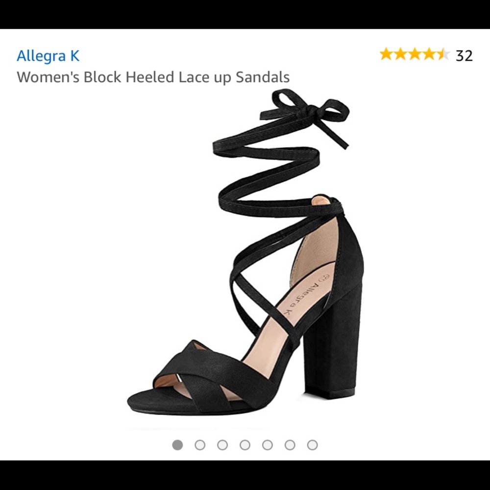 Black tie up heels